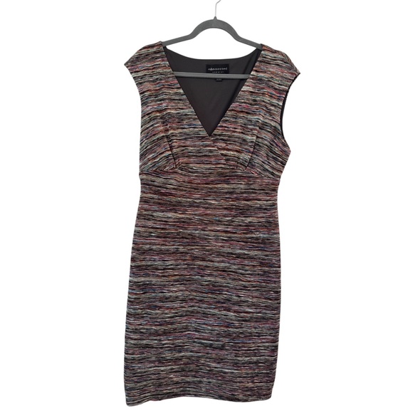 Connected Apparel Sleeveless Sheath Dress Size 16 Multicolored Fall Colors - Picture 1 of 5
